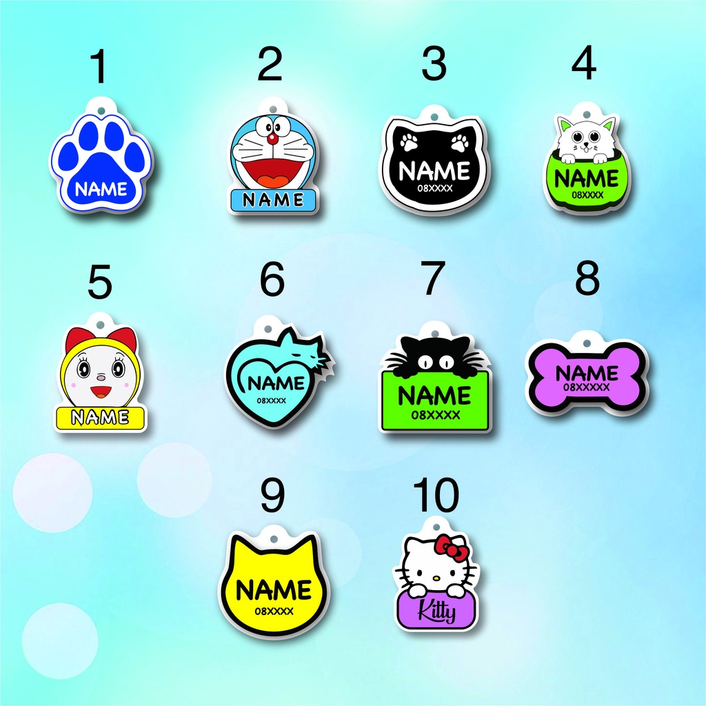 Bandul Liontin Kalung Kucing Nama Custom
