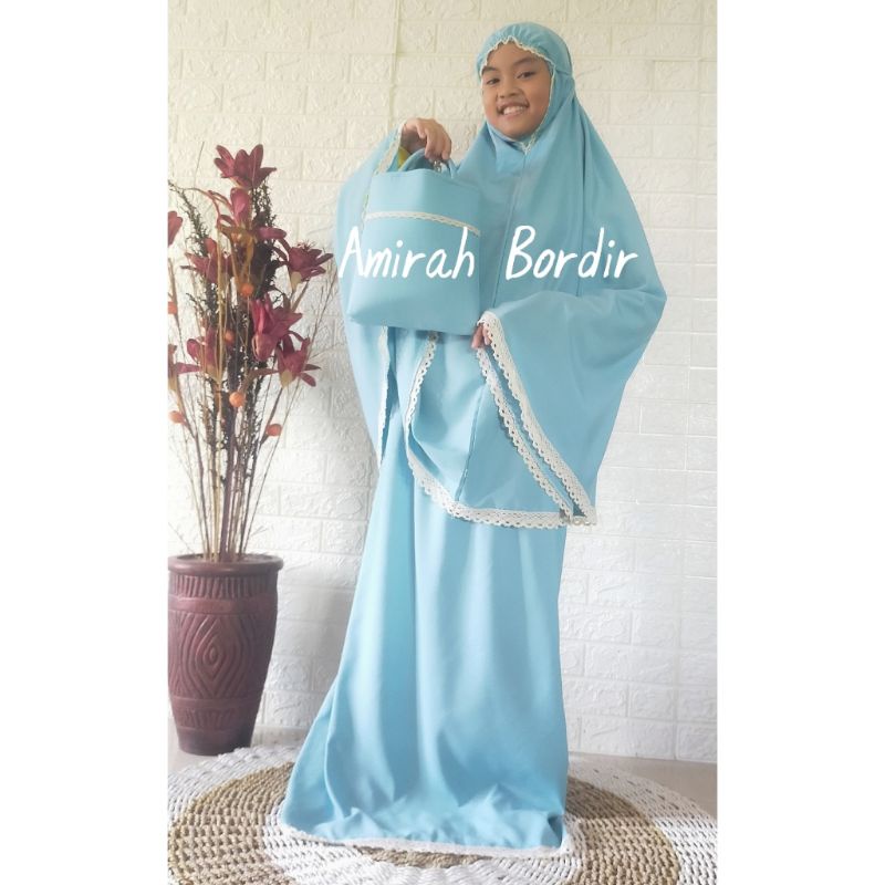 MUKENA ANAK TANGGUNG KATUN POLOS RENDA TERMURAH USIA 7 - 16 TAHUN( SIZE XXL - XXXL) SIZE XXL BISA MUAT SAMPAI TB 138 CM.SIZE XXXL BISA MUAT SAMPAI 148 CM