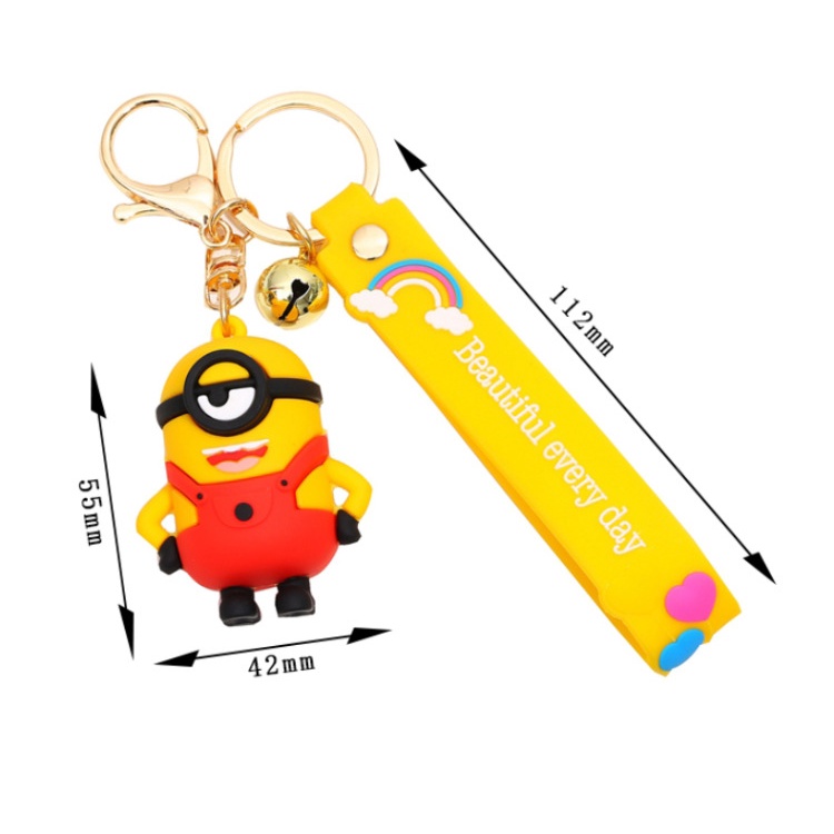 Gantungan Kunci Bentuk Minion Kartun Bahan PVC Untuk Pria / Wanita
