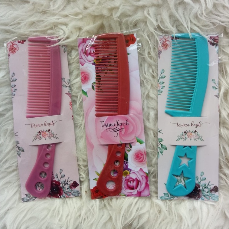 Souvenir Pernikahan / Souvenir Sisir Rambut Free Alas Kertas / Sisir Rambut