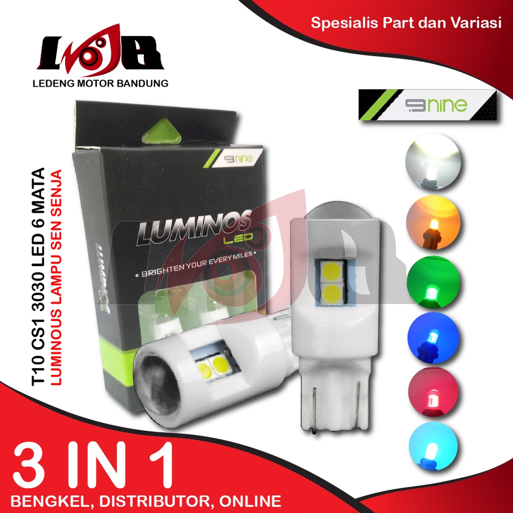 T10 CS1 3030 Led 6 Mata Keramik By Luminos Lampu Senja Sen Motor Mobil