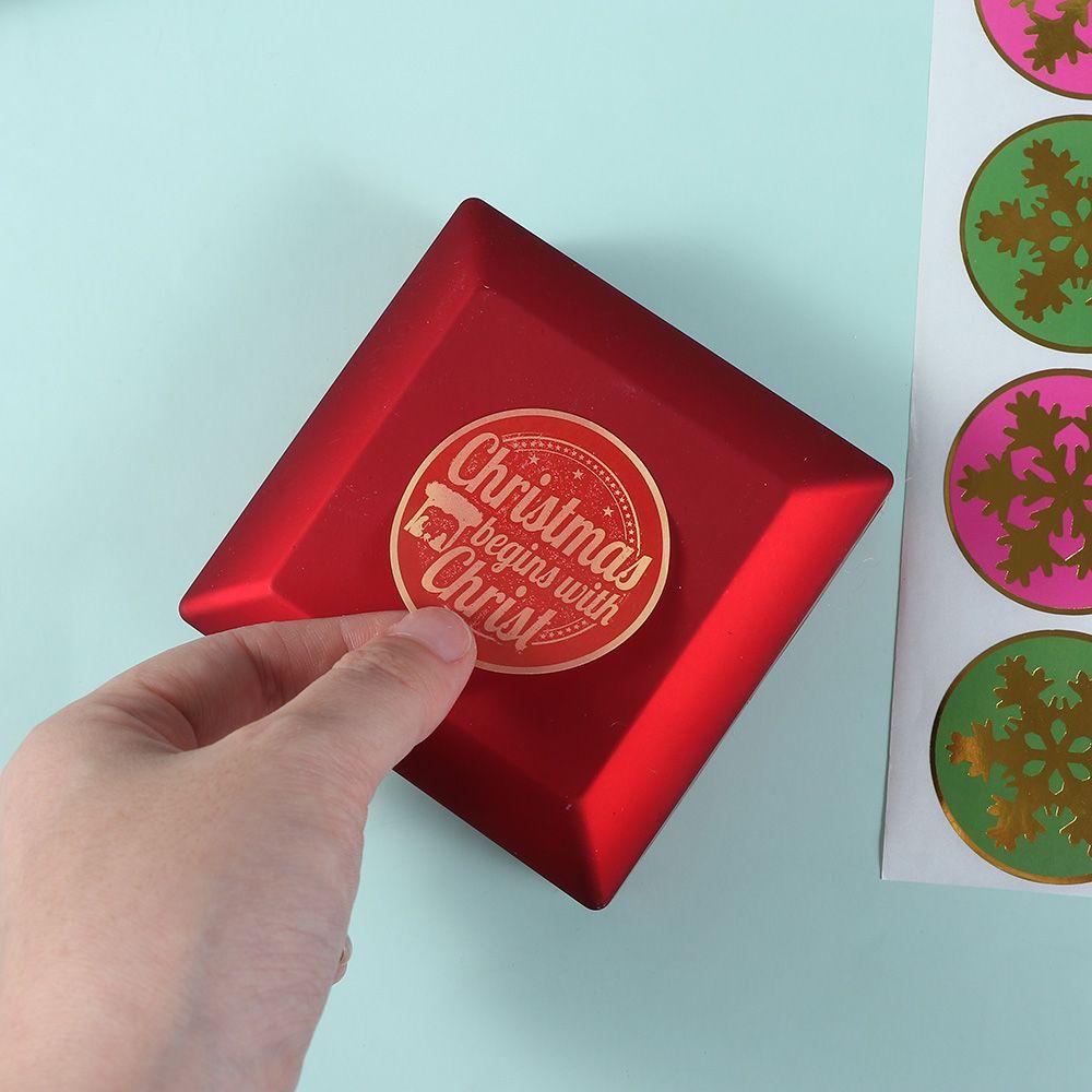 Stiker Kertas Motif Snowflake Untuk Dekorasi Kotak Hadiah Natal