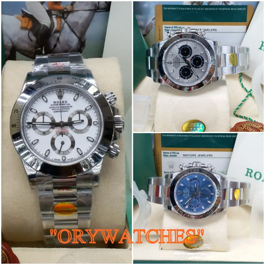 PROMO ROLEX DAYTONA 116520 BLUE GREY WHITE ULTIMATE CLONE NOOB V3 GARANSI 1TH