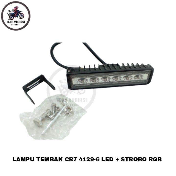 Lampu Sorot Lampu Tembak CR7 4129-6 LED+Strobo RGB