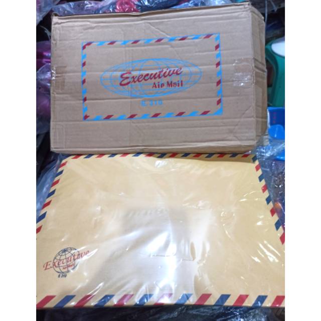 

Amplop Tali coklat airmail ukuran folio executive per 10 lembar