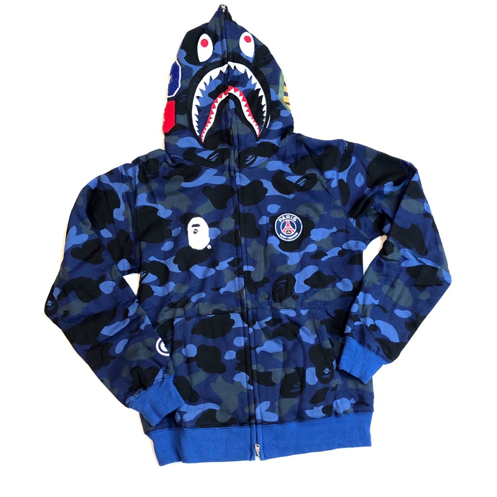Jaket BAPE x PSG Blue
