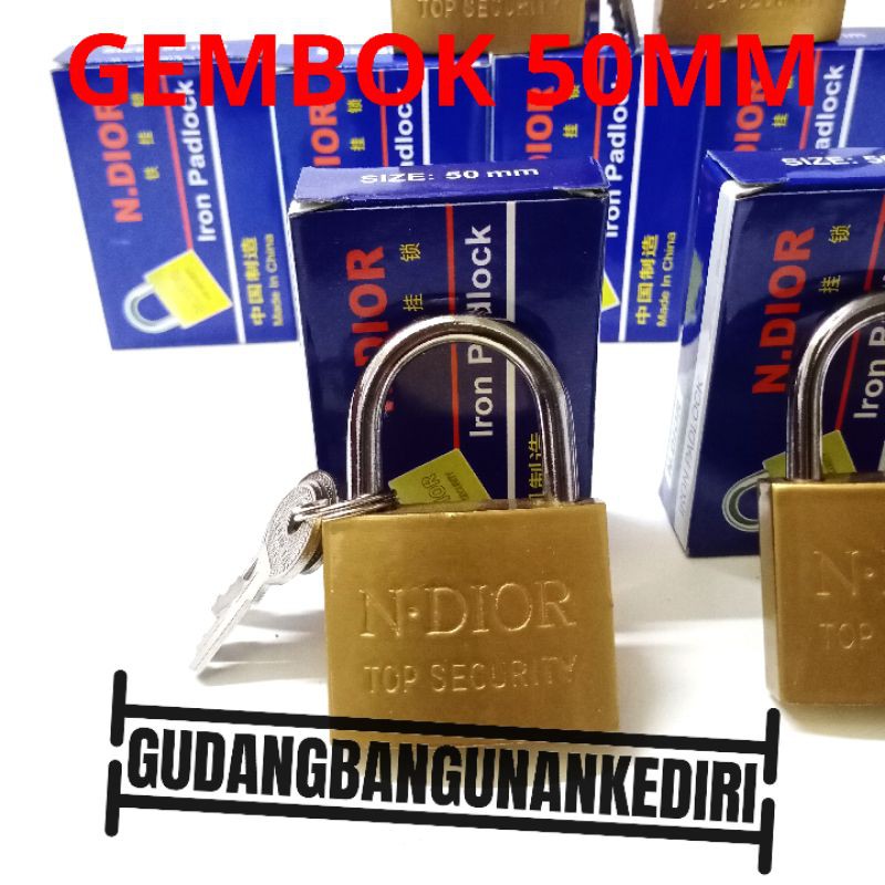 gembok kuning 50mm oliq 50 mm ndior 50mm vion 50 mm gembok koper kuning