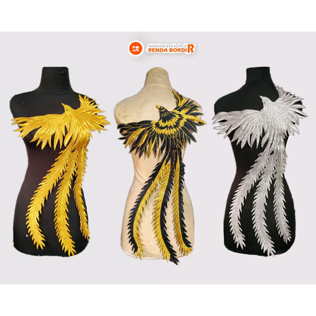 Renda Bordir Motif Burung Rajawali
