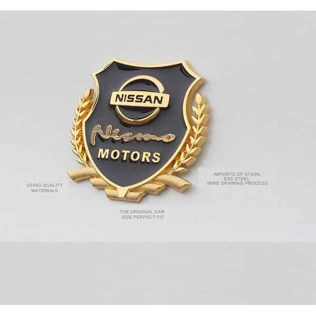 Q00X Nissan 3D Stiker Mobil Car Logo Car Emblem Teana Serena Xtrail March - Kuning 