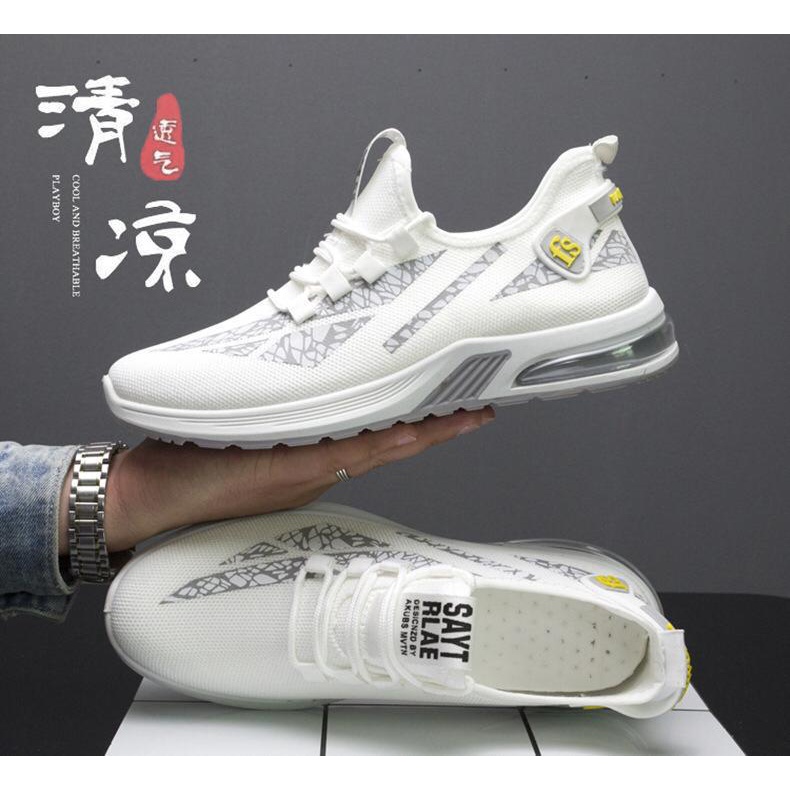 [ESSE] Import Sepatu Pria Sneakers  Running Fashion casual 007 putih