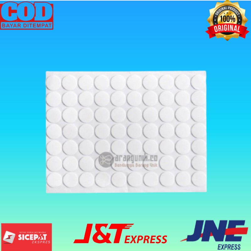 

'CD¯ Double Tape Akrilik Bening Bulat Adhesive Dot 2cm isi 70 per lembar `371” ¿