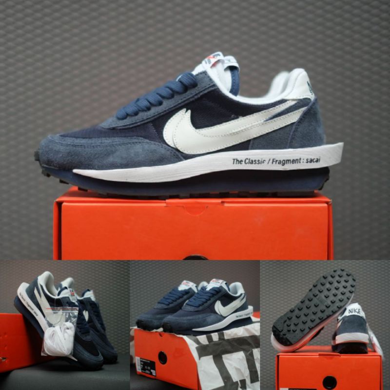 Sepatu Nike LD Waffle SF Sacai Fragment Blue Void Premium Original Quality