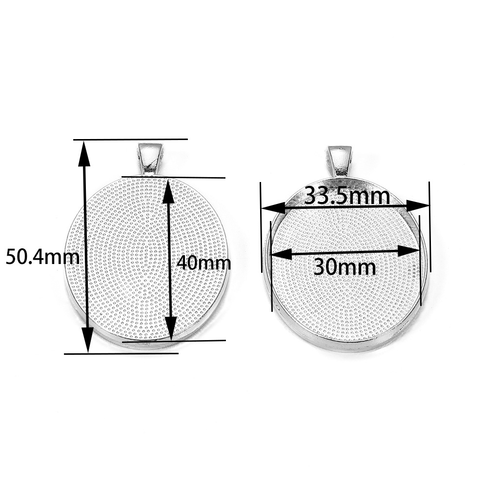 5pcs/lot Ukuran dalam 30*40mm emas dan perak liontin dasar kosong DIY membuat perhiasan persediaan aksesoris