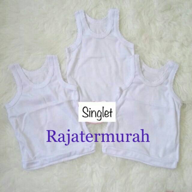 SingLet Baby Putih Polos/Singlet warna harga 3pcs catton 100%