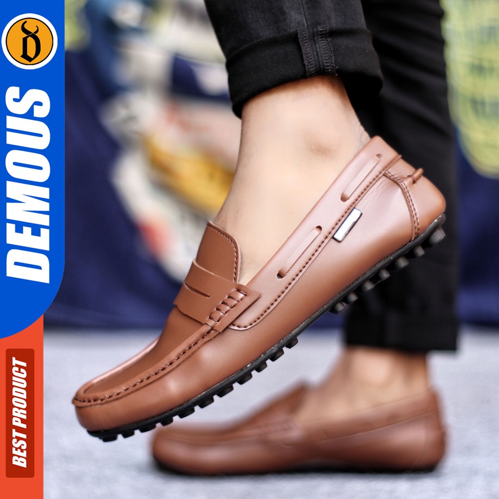 Sepatu Slip On Pria Sepatu Casual Pria Kulit Pu Kerja Kantor Kuliah Kondangan Sepatu Slop Pria Sepatu Hitam Pria