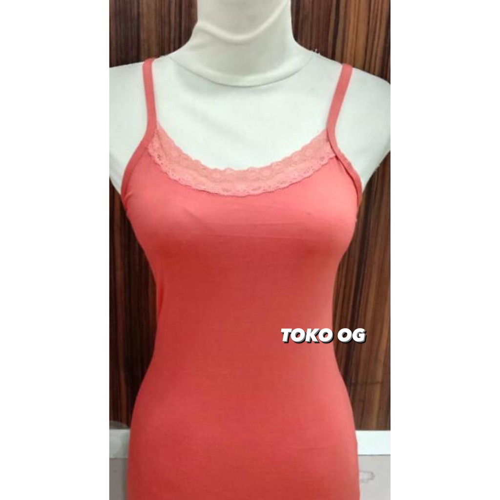 ATASAN TANKTOP KAMISOL WANITA RAYON TALI KECIL POLOS RENDA FREESIZE TENKTOP GUBALI PREMIUM