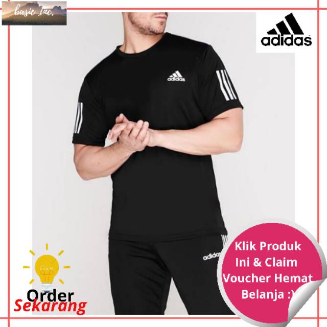 [BISA COD] KAOS BAJU TRAINING OLAHRAGA SPORT GYM SEPAKBOLA LARI ADIDAS PRIA / MAN LENGAN PENDEK ORI