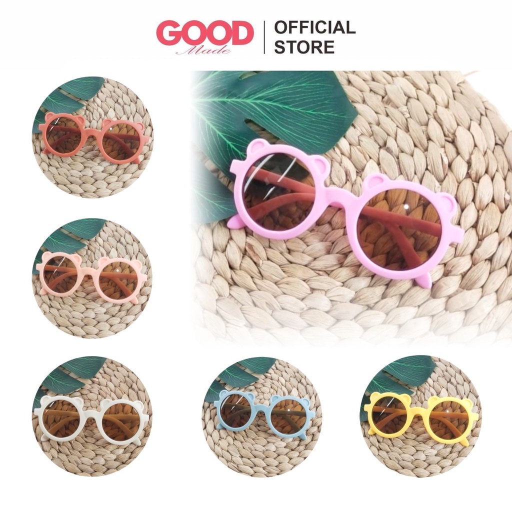 GOOD MADE - Kaca mata Anak Fashion Telinga Beruang | Kaca Mata Hitam High Quality Kids Sunglasses | Kaca Mata Murah Import | COD