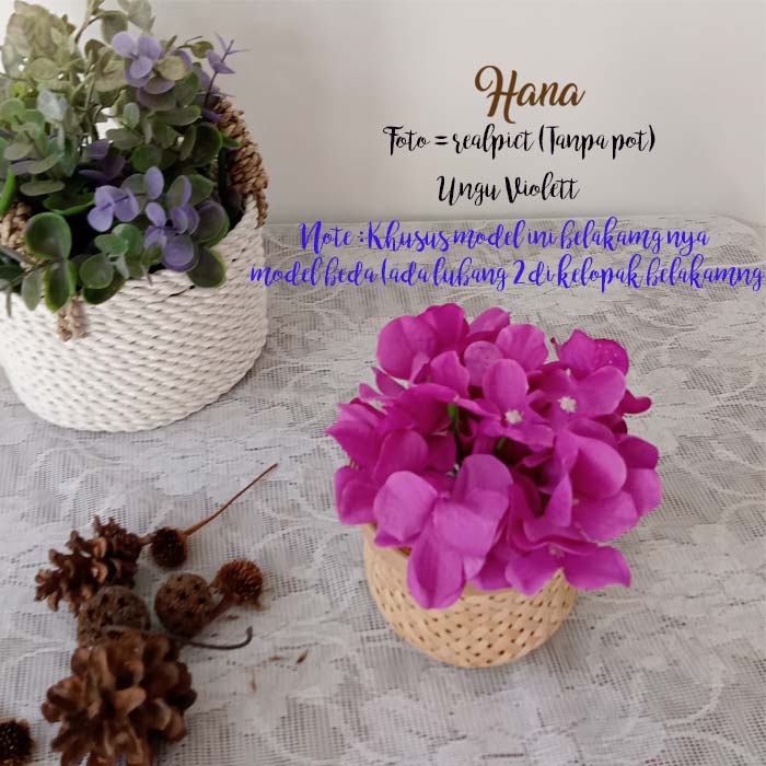 bunga plastik hydrangea/bunga plastik dekorasi/bunga artificial-UNGU VIOLET