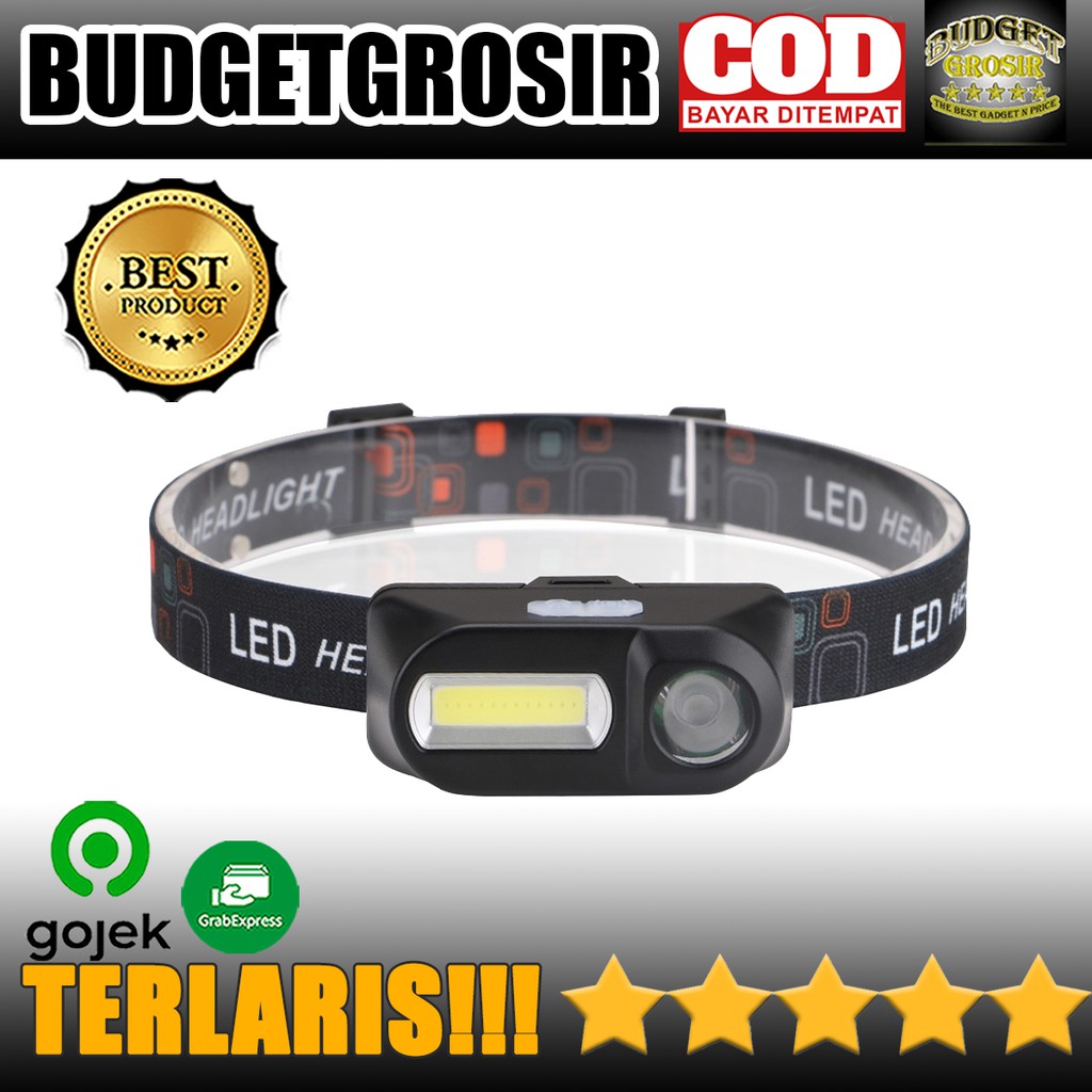 Headlamp Flashlight Headlight LED 3 Modes COB - TaffLED