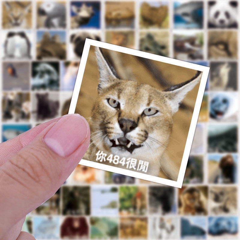 60 buah non-mengulangi dunia hewan stiker ekspresi wajah tas pasir ukiran lucu konotasi kotor lucu b