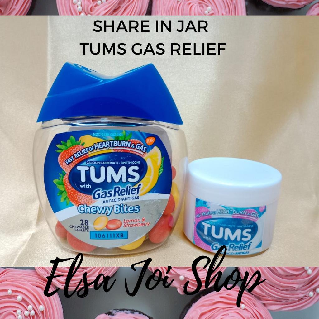 SHARE IN TUMS GAS RELIEF Chewy Bites Lemon &amp; Strawberry - 10 tabs