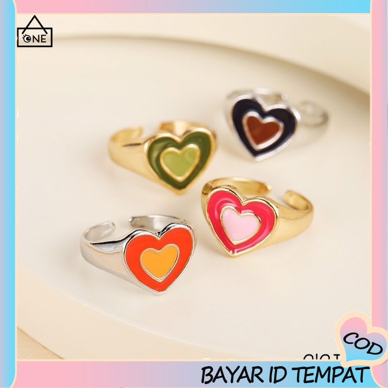 Ready stock❤️1PCS Aksesoris Fashion Cincin Pasangan Cinta Adjustable Korea