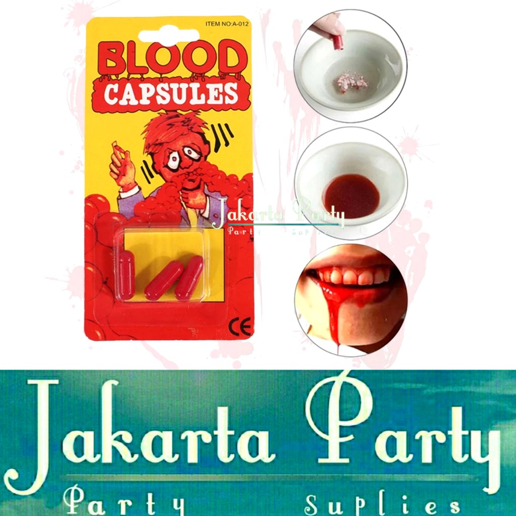 Fake Blood / darah Palsu / Prop Cosplay / Capsul blood Halloween