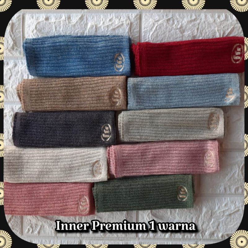 [PREMIUM ] SATU WARNA •• bandana rajut inner rajut••free tas