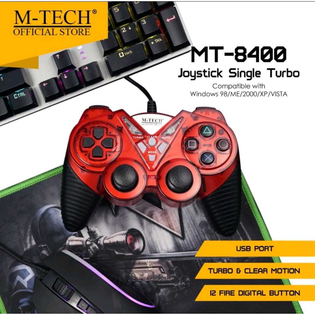 Stick Single Turbo Getar Gamepad M-Tech MT-8400 USB Port