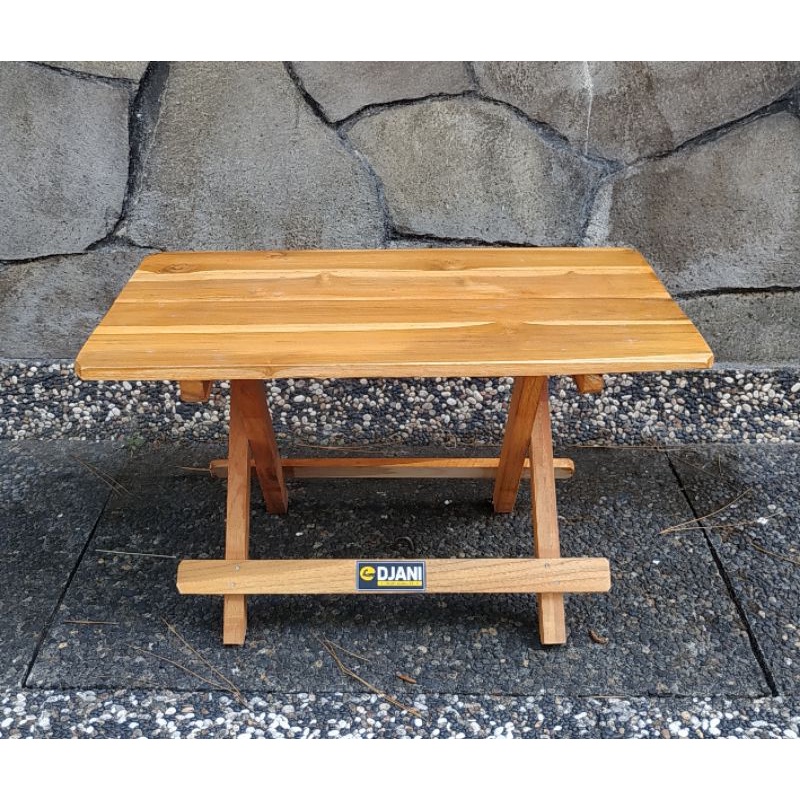 Dampar/ Rehal/ Rekal/ Meja Lipat Kayu Jati dan Mahoni Ukuran 50 Cm