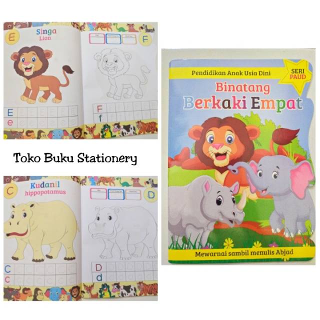 Buku Anak Mewarnai Seri Binatang / Kertas HVS Tebal