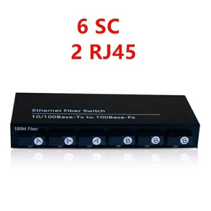 Media Converter 6 Port FO 2 Port Lan