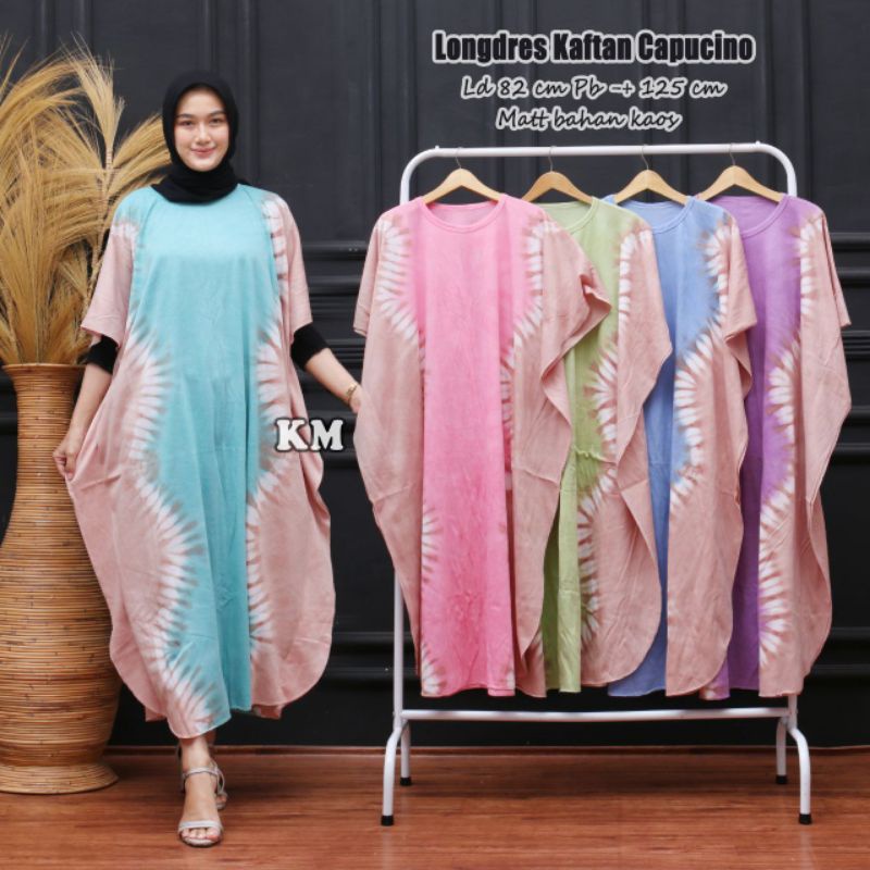 DASTER KAOS LONGDRESS MOTIF ABSTRAK TIEDYE JUMPUTAN KEKINIAN TIE DYE PELANGI BATIK PEKALONGAN