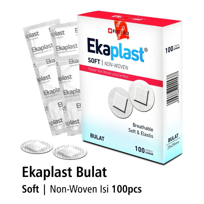 Plester Soft Bulat Non Woven Ekaplast OneMed Box isi 100 Strip OJB