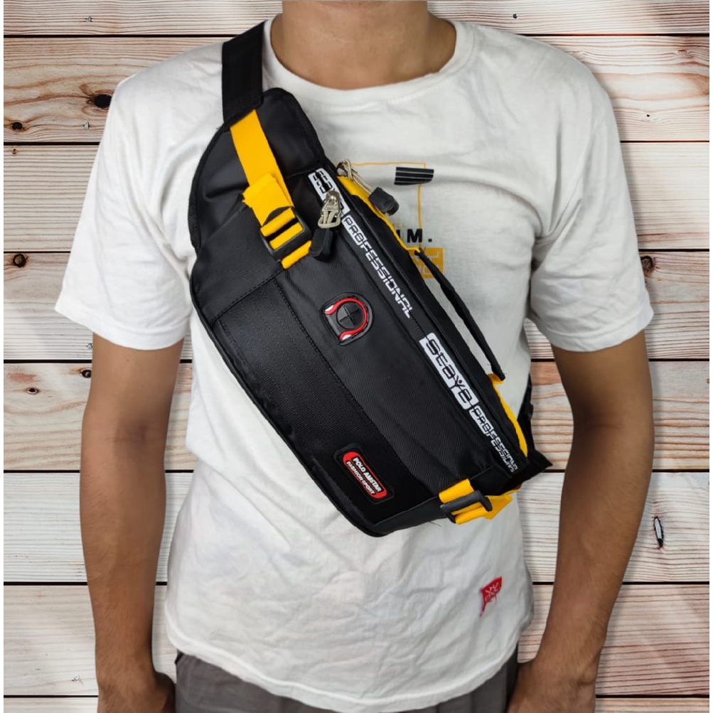 Waistbag Waterproof Termurah Bahan Nilon Parasut Anti Air Tas Pinggang dan Tas Selempang Bahu