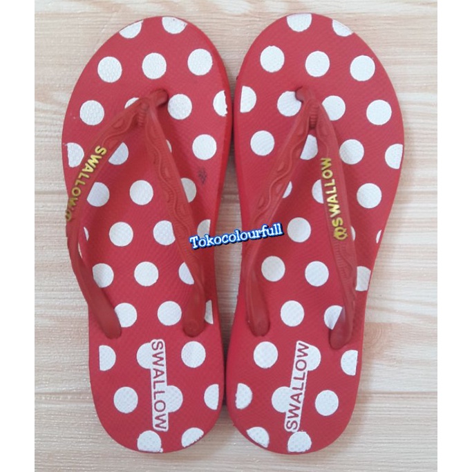 sandal Swallow Polkadot/Sandal Japit Wanita/Sendal Jepit Cewek Swalow Polcadot/nice polkadot