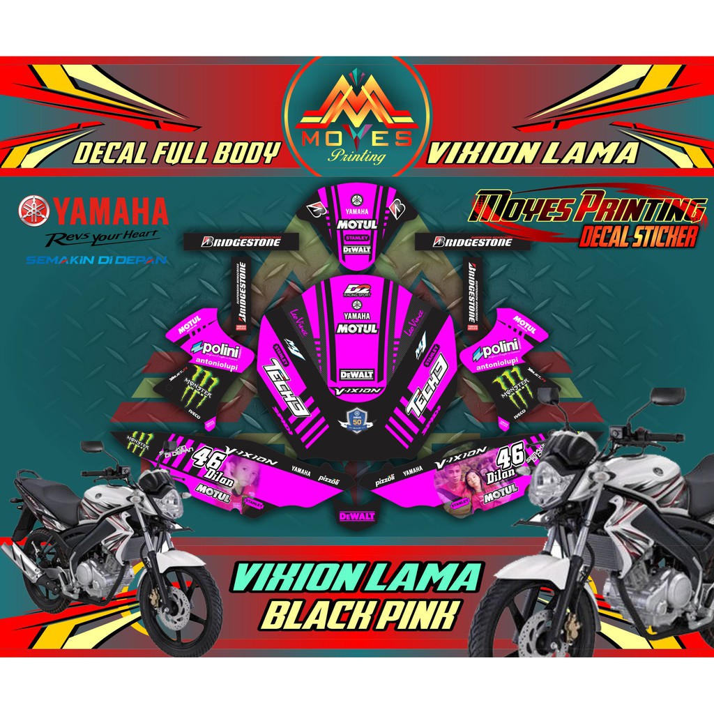 Sticker Variasi Yamaha Vixion Lama Decal Sticker Full Body Motor