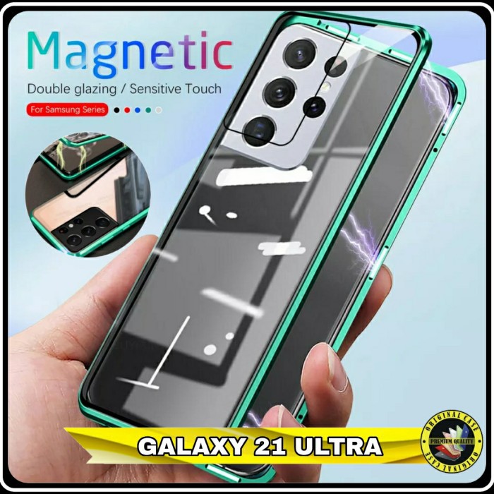 Casing Samsung Galaxy S 21 S21 Ultra Magnetic Hardcase Double Glass