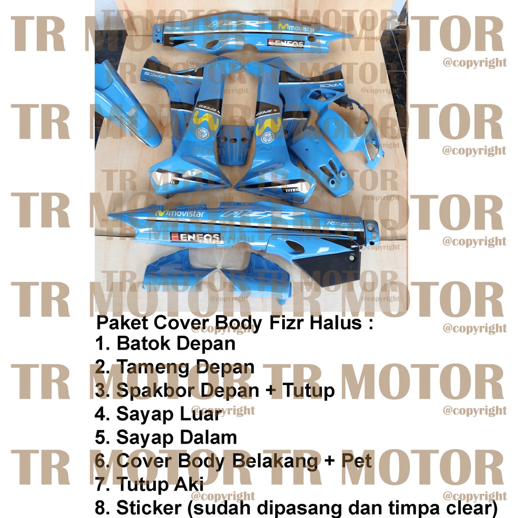 Cover Body Fizr F1zr Movistar Biru Muda Full Set Halus Cover Bodi Yamaha Fiz r