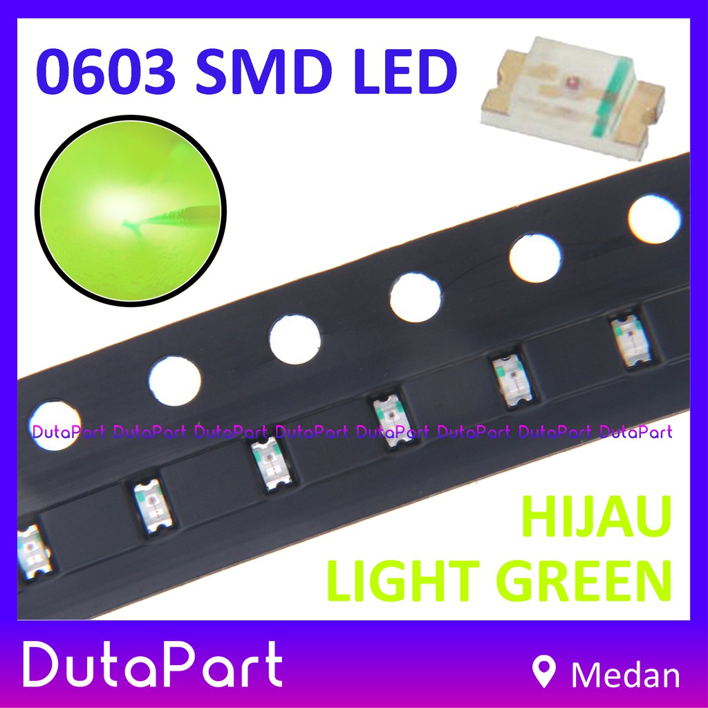 0603 SMD SMT LED HIJAU MUDA LIGHT GREEN Super Bright KUALITAS BAGUS