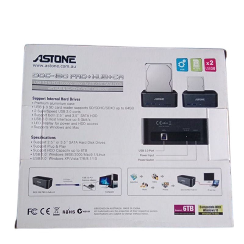 Harddisk Docking Station Astone Clone DOC-130 (USB 3.0 to 2.5/3.5 SATA)