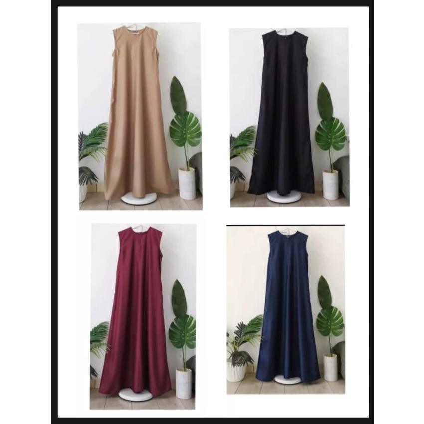 INNER DRESS TANPA LENGAN SINGLET DALEMAN DRESS MUSLIM INNER GAMIS / DALEMAN GAMIS POLOS FREANDY