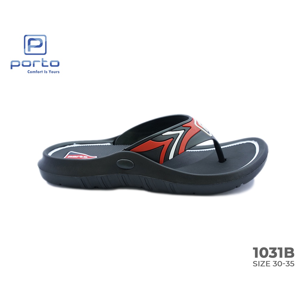 1031B - Porto Leveling Sandal Jepit Anak Laki-Laki Karet Nyaman Original Terbaru