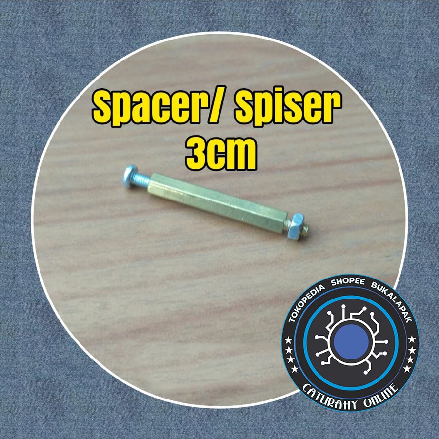 Spacer 3 cm spiser spaser 3cm Kuningan besi mut baut