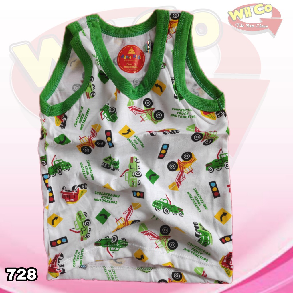 K728 - (Harga Per 1 Potong) SINGLET KAOS DALAM ANAK COWOK PAKAIAN DALAM ANAK AGREE SIZE S - XL