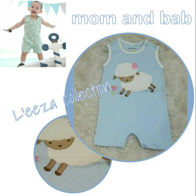 Baby Cotton sleeveless romper brand Mom and Bab  /jumper bayi/