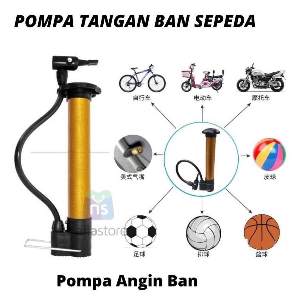 Pompa Tangan Ban Sepeda Angin Manual Pompa Mini Portable