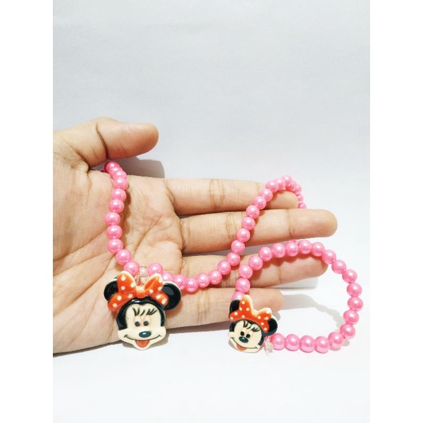 CPD05 Kalung Gelang Plastik Kepala Minnie Mouse