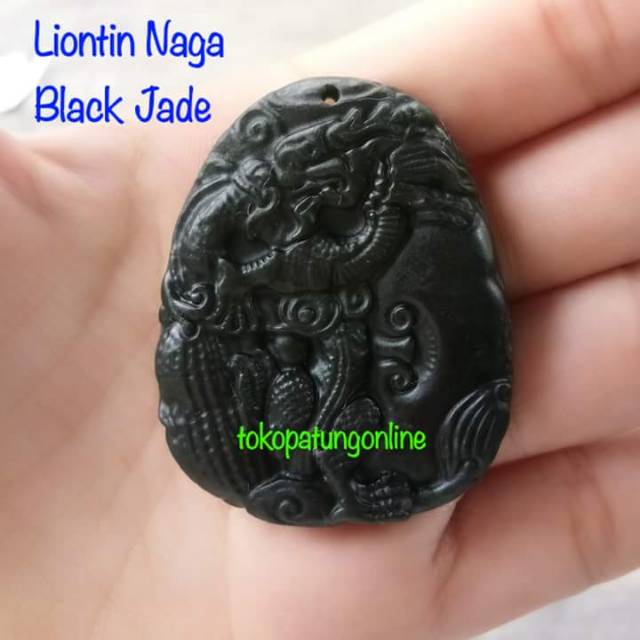 Liontin Naga Black Jade Asli 03